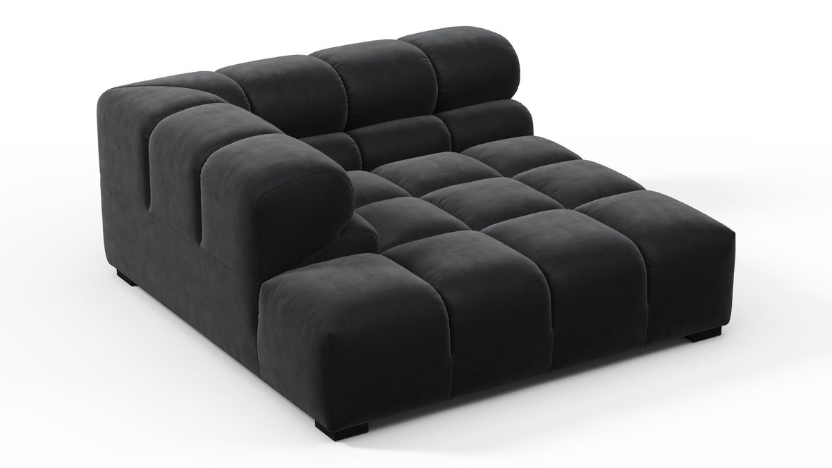 Tufted - Tufted Module, Deep Left Corner Half, Black Velvet