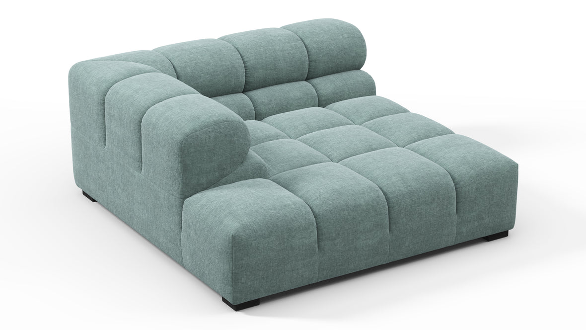 Tufted - Tufted Module, Deep Left Corner Half, Cerulean Chenille