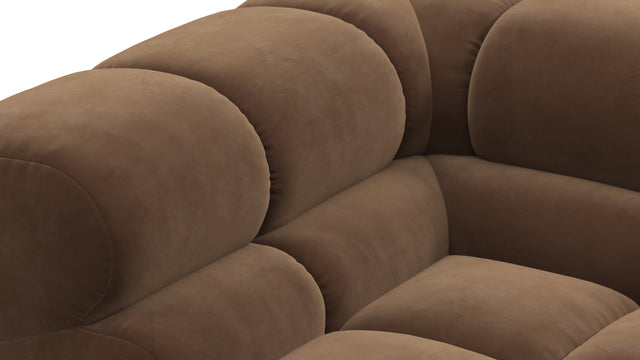 Tufted - Tufted Module, Deep Left Corner Half, Mocha Velvet