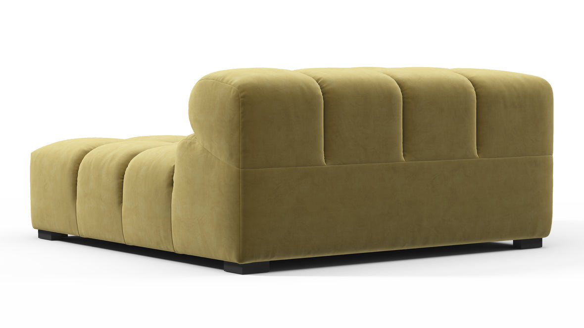 Tufted - Tufted Module, Deep Left Corner Half, Olive Gold Velvet