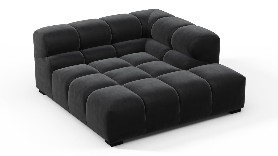 Tufted - Tufted Module, Deep Right Corner Half, Black Velvet