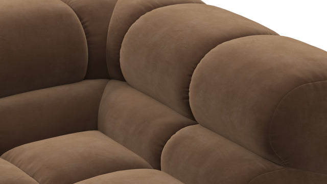 Tufted - Tufted Module, Deep Right Corner Half, Mocha Velvet