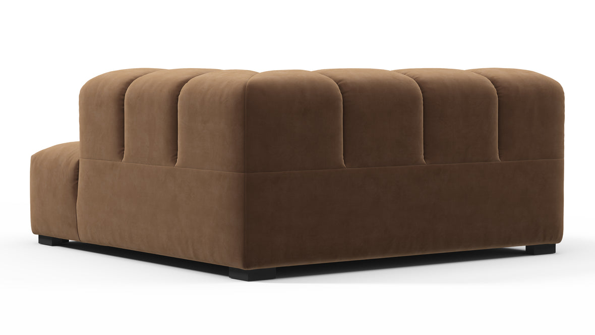 Tufted - Tufted Module, Deep Right Corner Half, Mocha Velvet