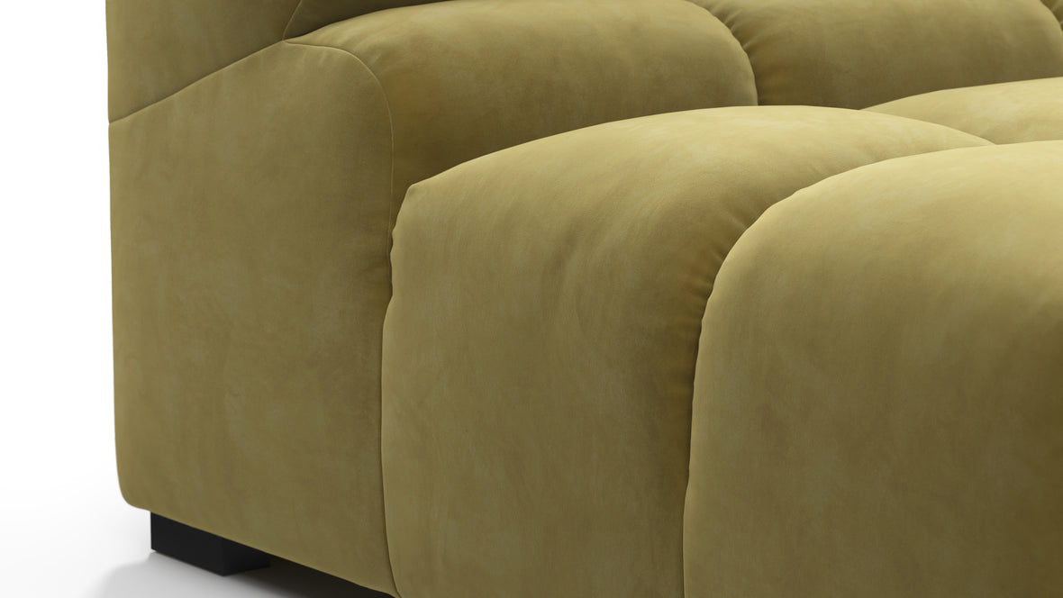 Tufted - Tufted Module, Deep Right Corner Half, Olive Gold Velvet