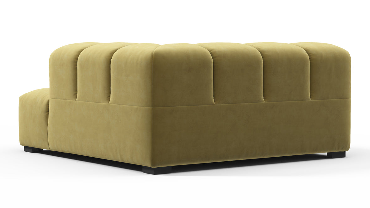 Tufted - Tufted Module, Deep Right Corner Half, Olive Gold Velvet