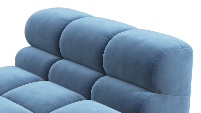 Tufted - Tufted Module, Armless Chaise, Aegean Blue Velvet