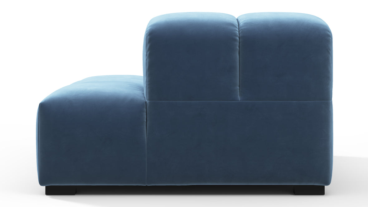 Tufted - Tufted Module, Right End, Armless, Aegean Blue Velvet