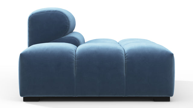 Tufted - Tufted Module, Left End, Armless, Aegean Blue Velvet