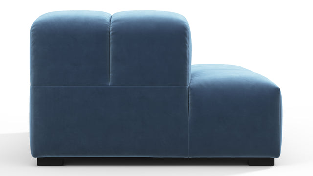 Tufted - Tufted Module, Left End, Armless, Aegean Blue Velvet