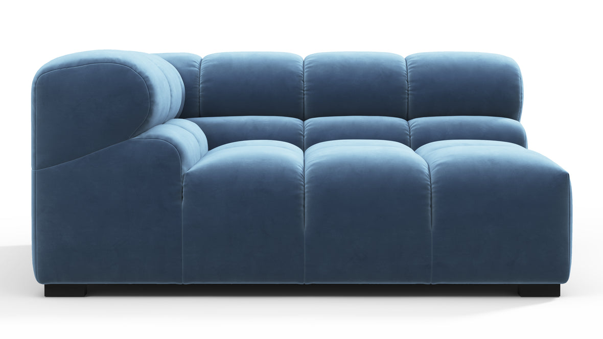 Tufted - Tufted Module, Large Left Corner, Aegean Blue Velvet