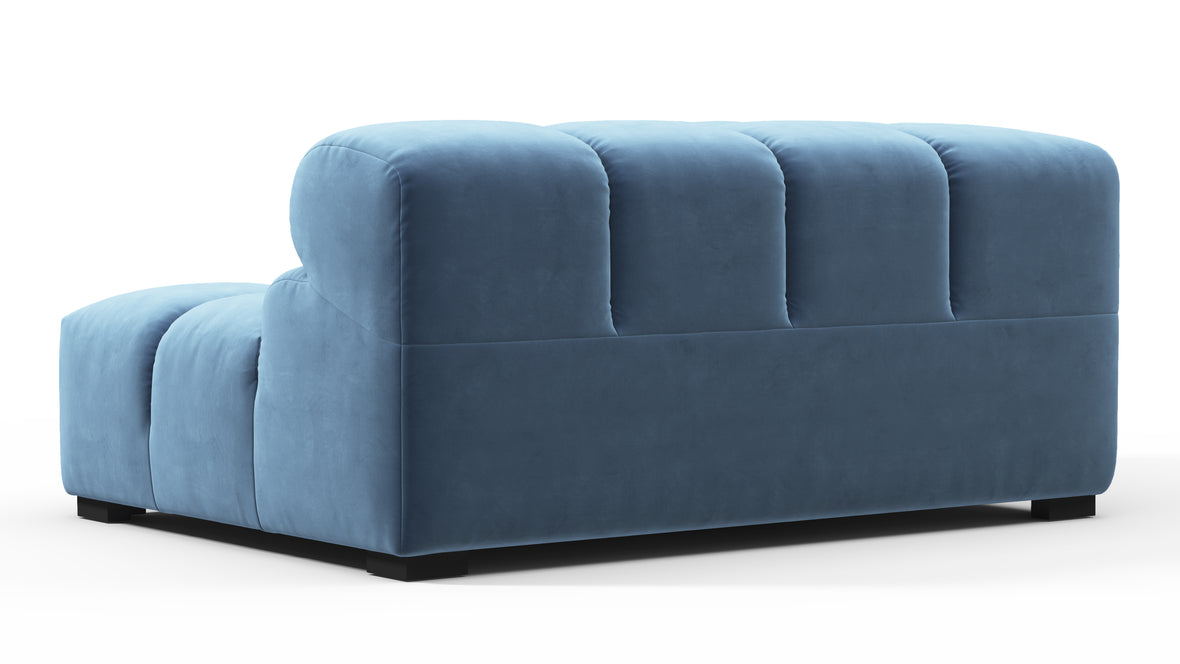 Tufted - Tufted Module, Large Left Corner, Aegean Blue Velvet