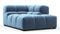 Tufted - Tufted Module, Right Corner Half, Aegean Blue Velvet