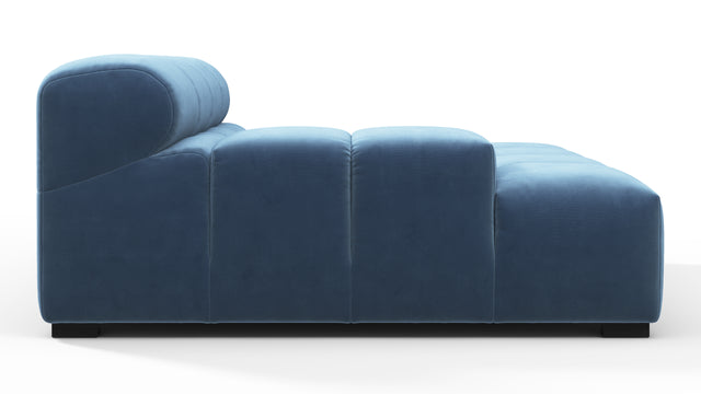 Tufted - Tufted Module, Deep Large Left Arm, Aegean Blue Velvet