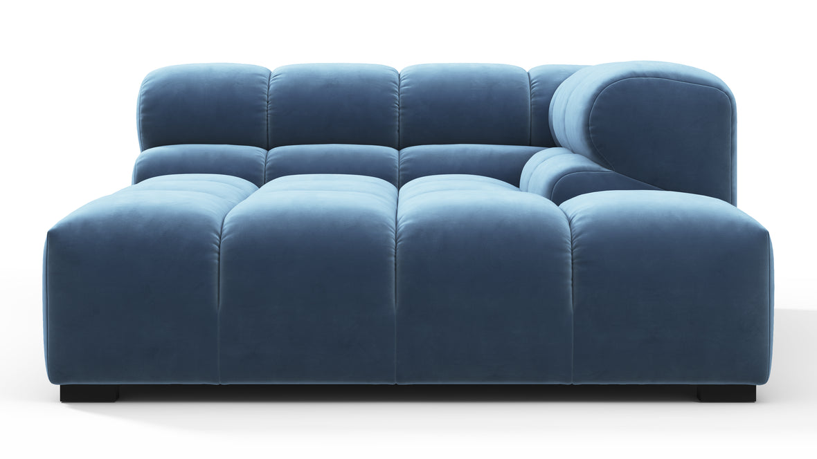 Tufted - Tufted Module, Deep Right Corner Half, Aegean Blue Velvet