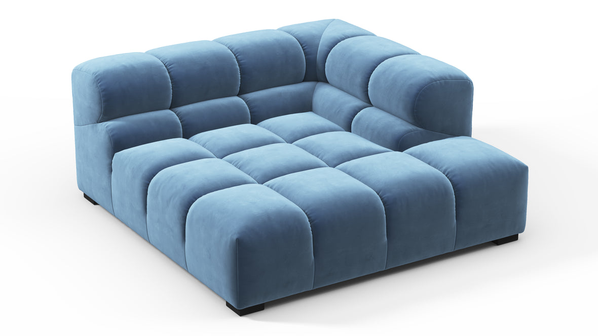 Tufted - Tufted Module, Deep Right Corner Half, Aegean Blue Velvet