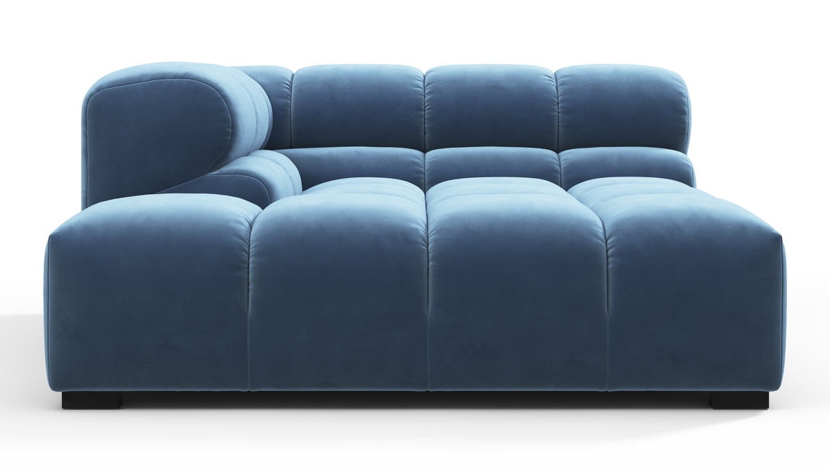 Tufted - Tufted Module, Deep Left Corner Half, Aegean Blue Velvet