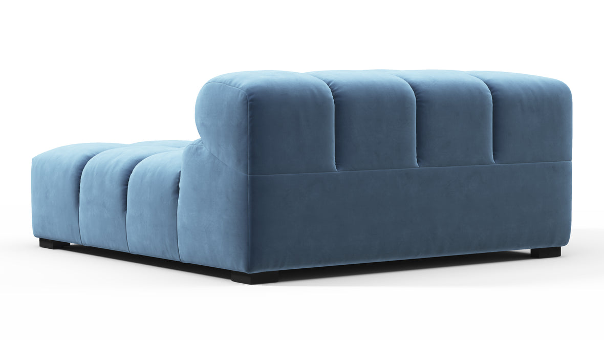 Tufted - Tufted Module, Deep Left Corner Half, Aegean Blue Velvet