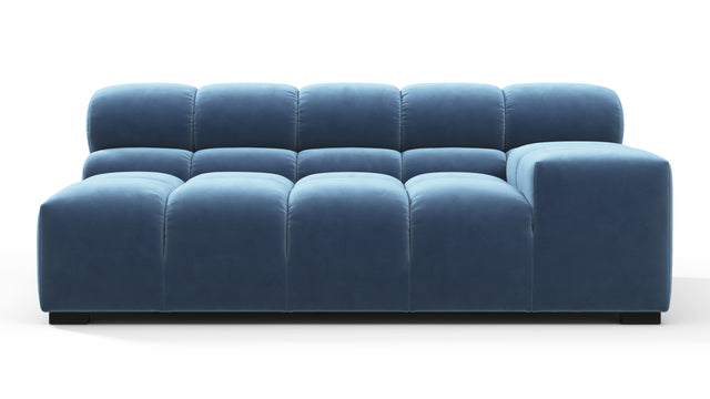 Tufted - Tufted Module, Extra Large Right Arm, Aegean Blue Velvet
