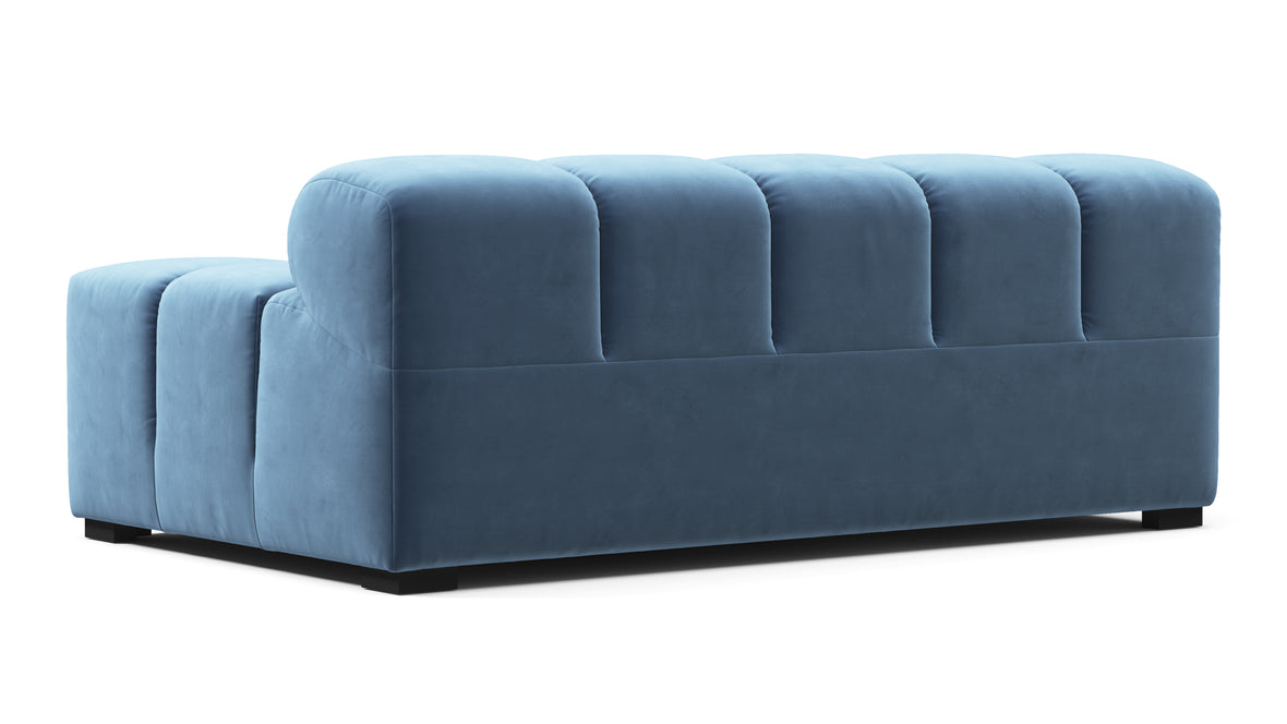 Tufted - Tufted Module, Extra Large Right Arm, Aegean Blue Velvet