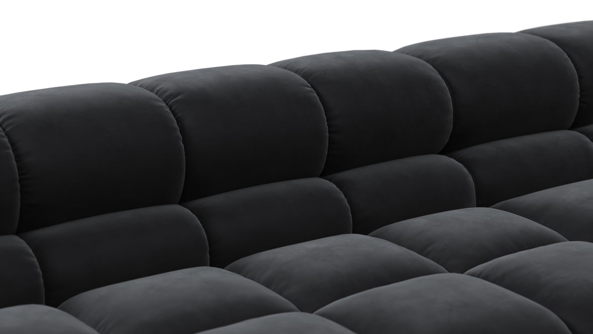 Tufted - Tufted Sectional, Extra Deep Sofa, Black Velvet