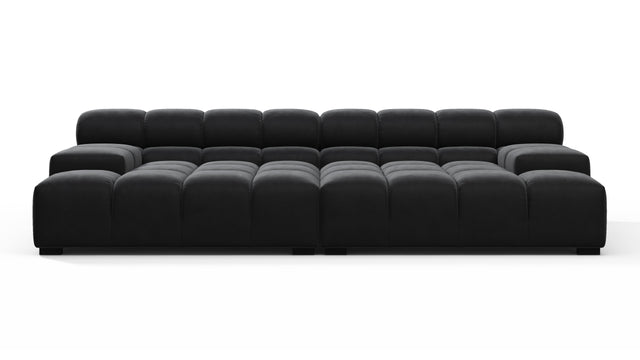 Tufty - Tufty Sectional, Extra Deep Sofa, Black Velvet