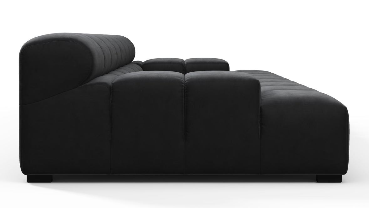 Tufted - Tufted Sectional, Extra Deep Sofa, Black Velvet