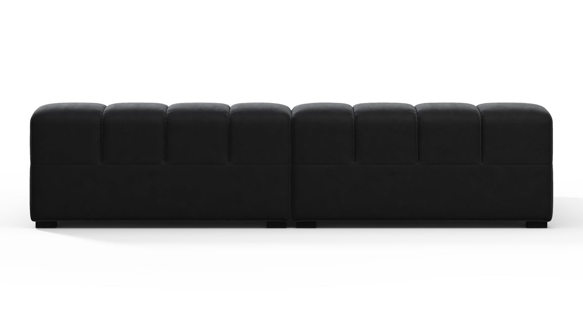 Tufted - Tufted Sectional, Extra Deep Sofa, Black Velvet