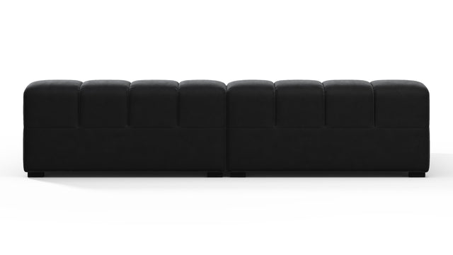 Tufty - Tufty Sectional, Extra Deep Sofa, Black Velvet