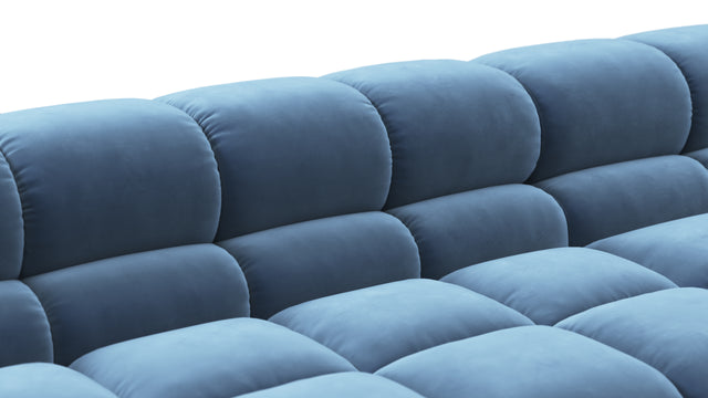 Tufted - Tufted Sectional, Extra Deep Sofa, Aegean Blue Velvet