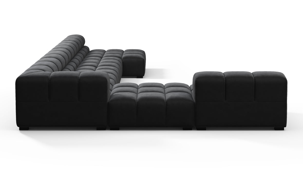 Tufted - Tufted Sectional, Extra Large Left Corner, Black Velvet