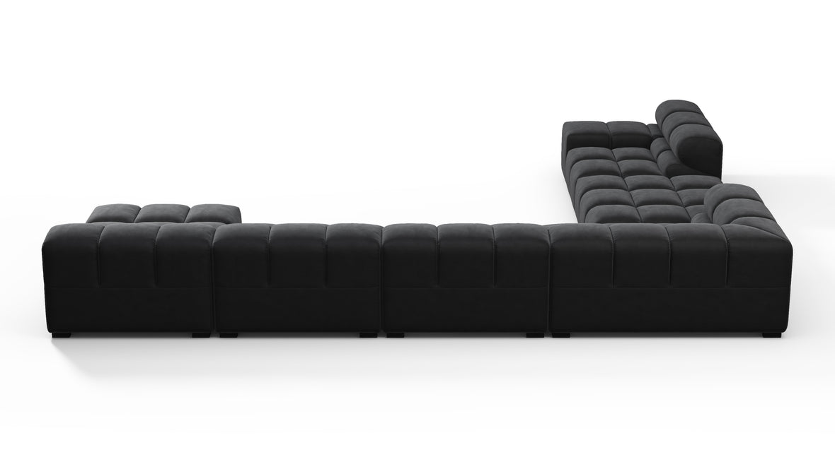 Tufted - Tufted Sectional, Extra Large Left Corner, Black Velvet