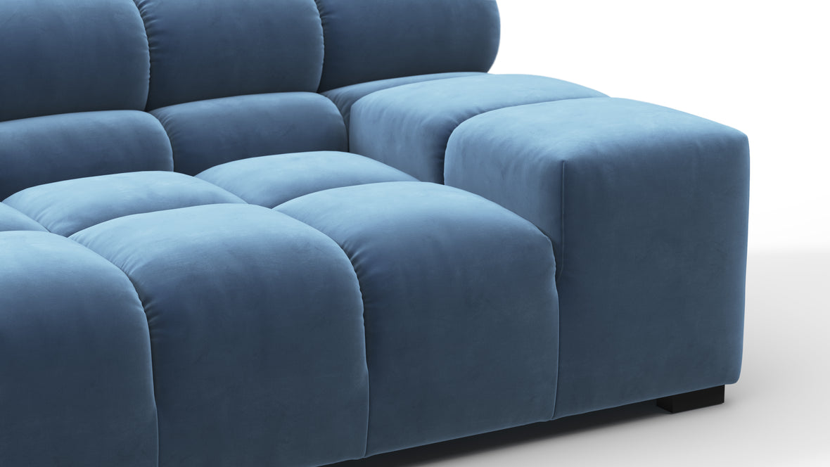 Tufty - Tufty Sectional, Extra Large Right Corner, Aegean Blue Velvet