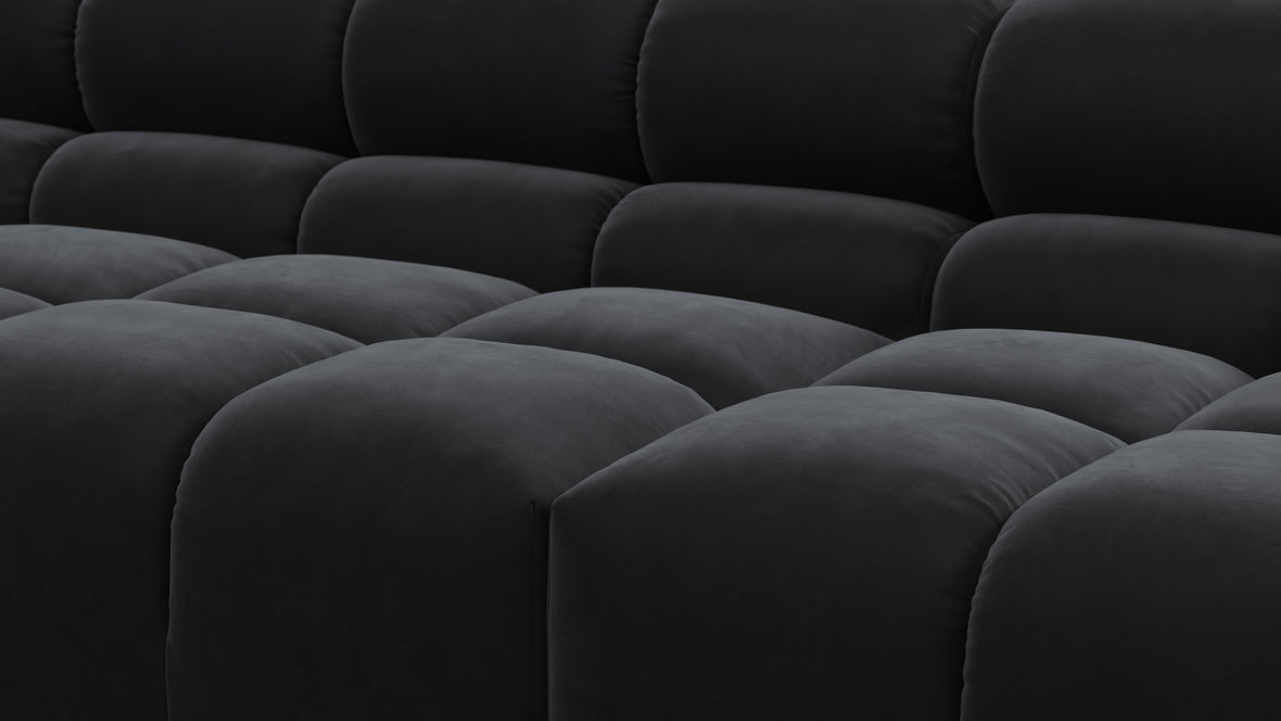 Tufty - Tufty Sectional, Extra Large Sofa, Black Velvet