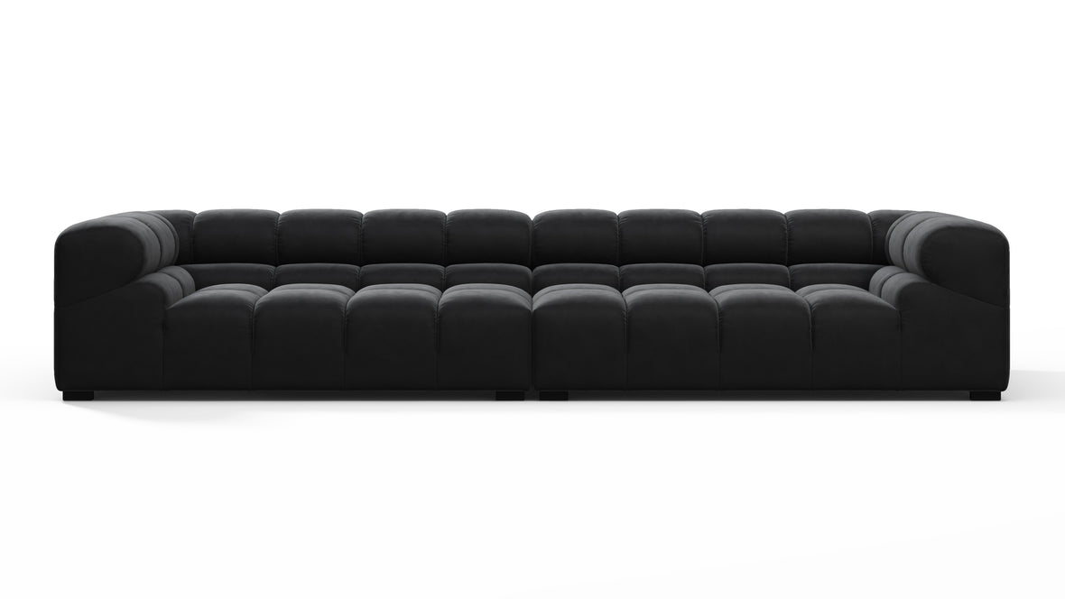 Tufted - Tufted Sectional, Extra Large Sofa, Black Velvet