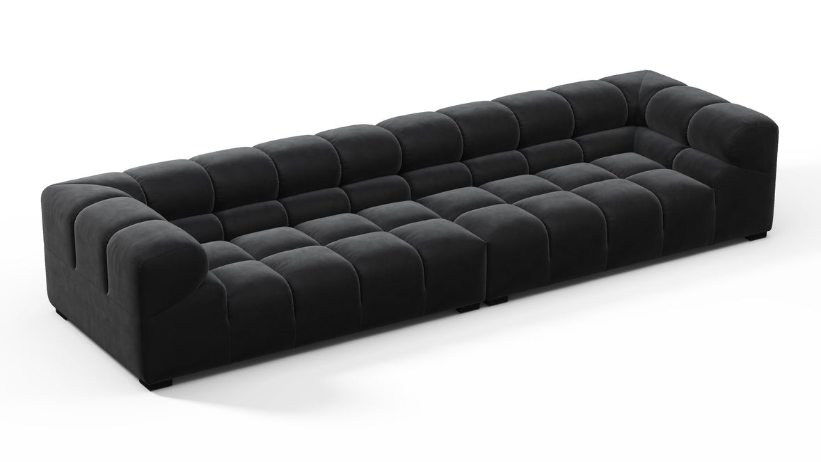 Tufted - Tufted Sectional, Extra Large Sofa, Black Velvet