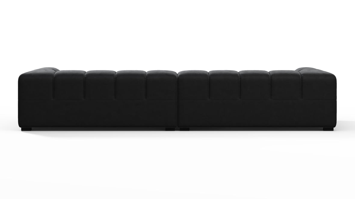 Tufty - Tufty Sectional, Extra Large Sofa, Black Velvet