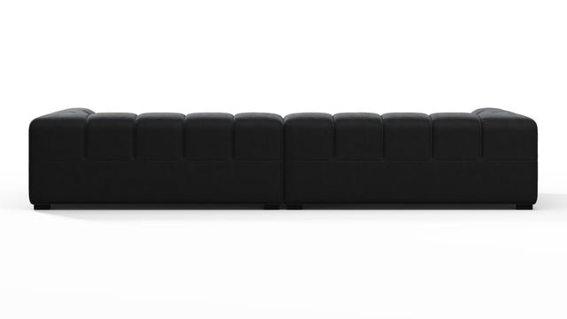 Tufted - Tufted Sectional, Extra Large Sofa, Black Velvet