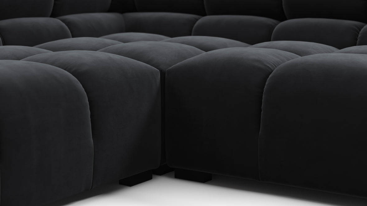 Tufted - Tufted Sectional, Large Left Corner, Black Velvet