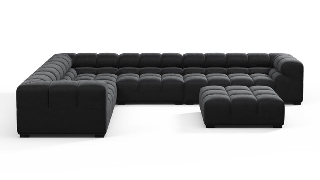 Tufted - Tufted Sectional, Large Left Corner, Black Velvet