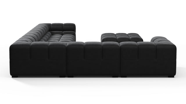 Tufted - Tufted Sectional, Large Left Corner, Black Velvet