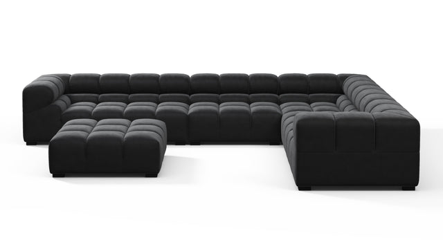 Tufted - Tufted Sectional, Large Right Corner, Black Velvet