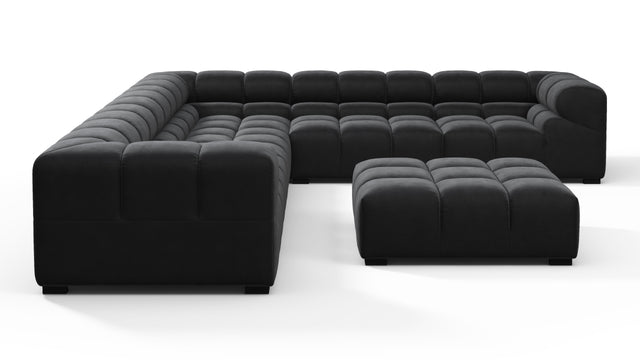 Tufted - Tufted Sectional, Large Right Corner, Black Velvet