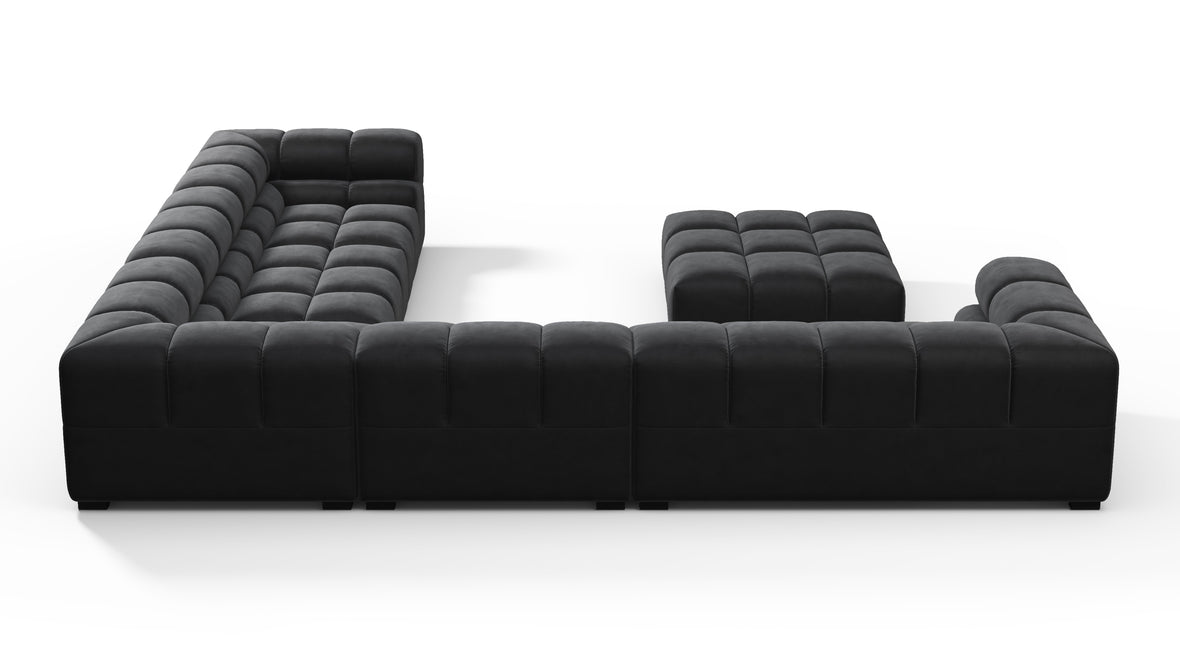 Tufted - Tufted Sectional, Large Right Corner, Black Velvet