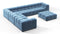 Tufted - Tufted Sectional, Large Left Corner, Aegean Blue Velvet