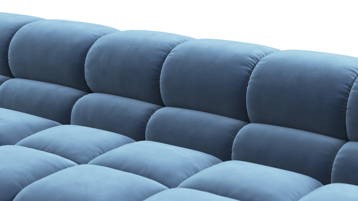 Tufted - Tufted Sectional, Large Right Corner, Aegean Blue Velvet