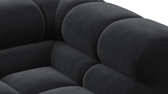 Tufted - Tufted Sectional, Large, Left Chaise, Black Velvet