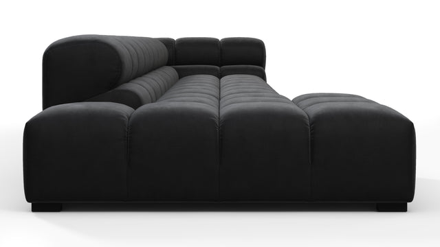 Tufted - Tufted Sectional, Large, Left Chaise, Black Velvet