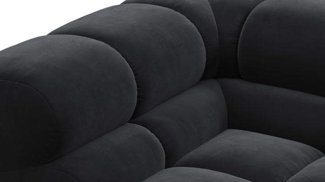 Tufty - Tufty Sectional, Large, Right Chaise, Black Velvet