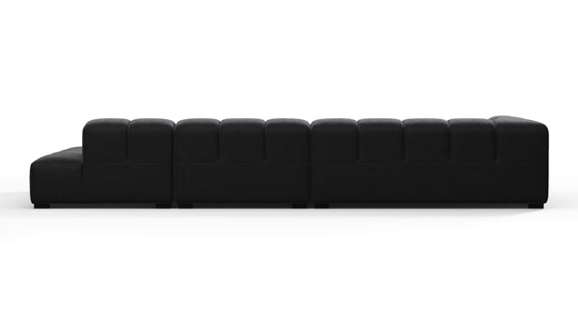 Tufted - Tufted Sectional, Large, Right Chaise, Black Velvet