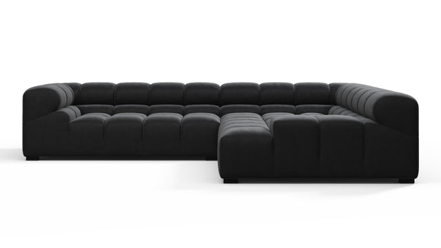 Tufted - Tufted Sectional, Right Corner, Black Velvet